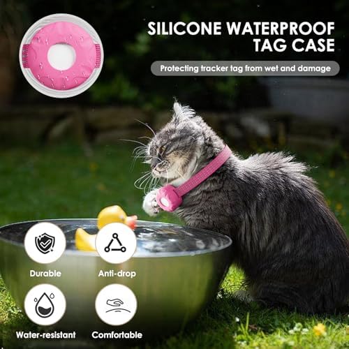 Back view of the ZFSJTAG cat tracking collar showing the secure silicone housing protective backing.