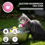 Back view of the ZFSJTAG cat tracking collar showing the secure silicone housing protective backing.