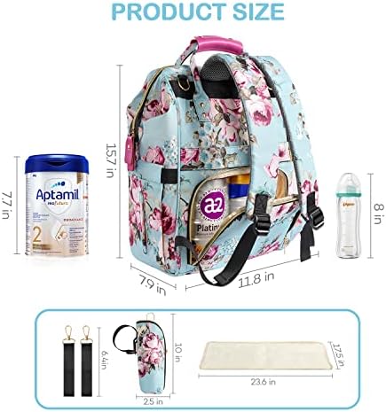 LitBear multifunctional diaper backpack attached to stroller