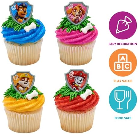 24 pack of Paw Patrol Reporting For Duty plastic cake decorations