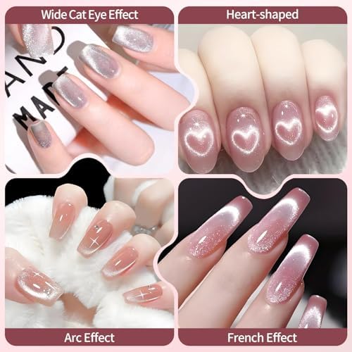 Professional cat eye nail art magnet kit tools displayed