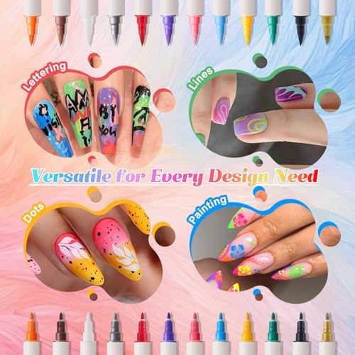 Detailed view of dual-tip acrylic nail paint pen