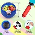 Dilabnba soft foam toddler football toys being inflated with the included manual hand pump.