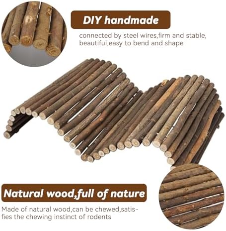 kathson Rabbit Wooden Bridge(20.0 x 11.8 inches),Guinea Pig Wood Tunnel Large Bunny Ladders Small Animal Flexible Hideout for Hamster Chinchillas Guinea Pig Hedgehog and Other Rodents - Image 7