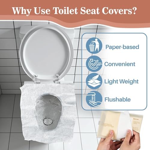 RAINFLOW water soluble biodegradable potty training shield placed on a bathroom seat