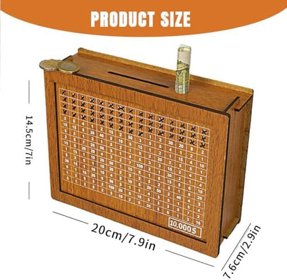 Teamoda premium wooden money bank placed on a modern home office desk setup