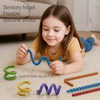 Defxier textured silicone sensory sticks for stress relief