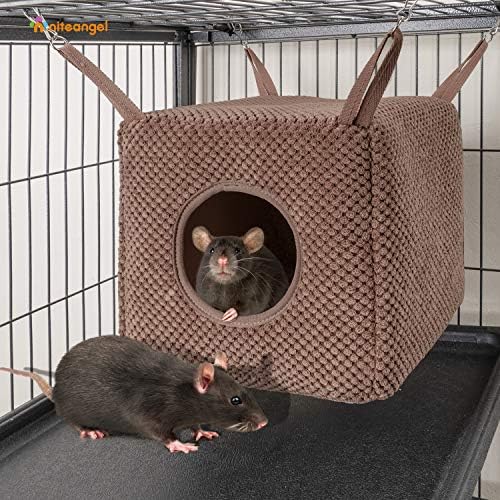 Niteangel ferret swing hammock hanging inside a wire pet cage