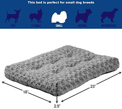 MidWest Homes for Pets Small QuietTime Deluxe Gray Ombr Swirl Plush Pet Bed, Machine Washable, Non-Skid Bottom, Soft Crate Mat for 24-inch Crates - Image 4