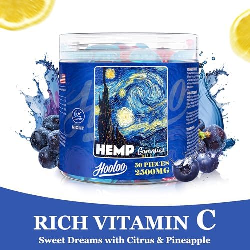 Hooloo blueberry grape hemp gummies texture and shape