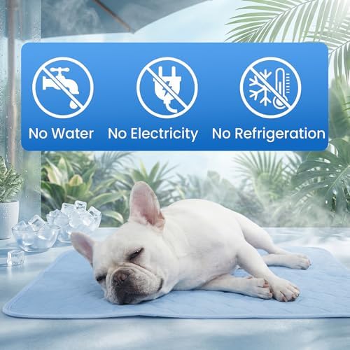 PatiencET no gel pet mat placed inside a metal dog crate