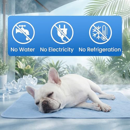 PatiencET no gel pet mat placed inside a metal dog crate
