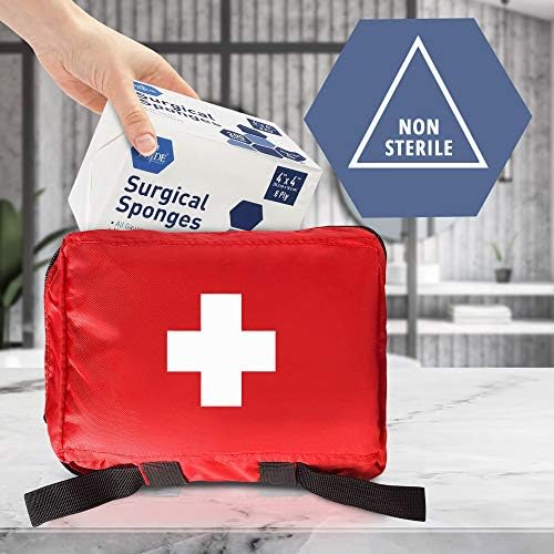 Med Pride medical gauze pack showing product specifications and dimensions