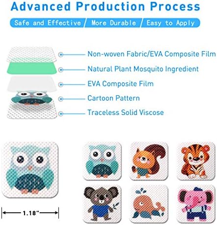 Natural mosquito patches with cute animal designs for kids
