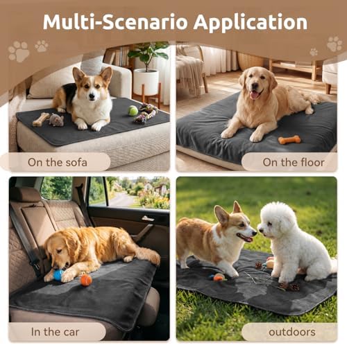 Machine washable MontVoo dog bed liner cover folded neatly demonstrating easy storage.