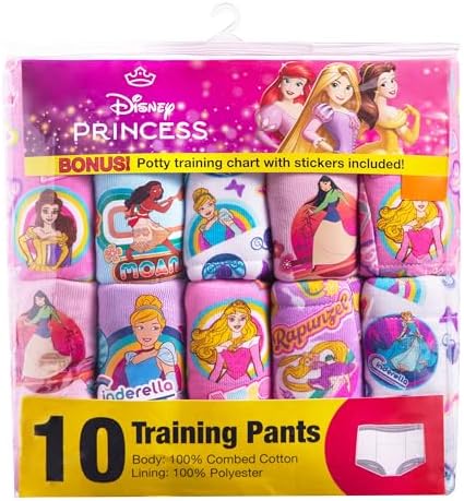 Disney Princess toddler training underwear seven pack assortment featuring multiple character graphics.