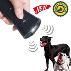 Ultrasonic dog trainer device with LED light