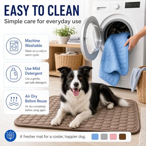 Pawlabs Cooling large dog mat laid out on a living room sofa as a furniture protector.