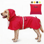 Koogal pet large dog raincoat front view waterproof poncho