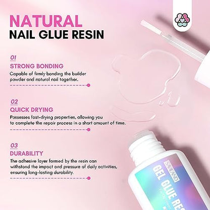 Natural clear and pink dip powder finishes applied on fingernails for a glossy look