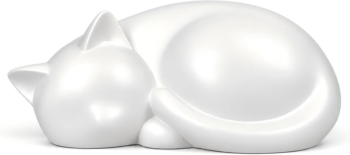 Sleeping Cat Pet Memorial Urn, Black Ceramic Keepsake for Cat Ashes - Image 9
