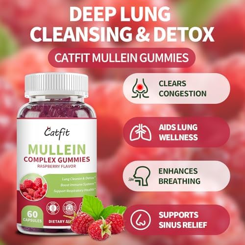 Catfit Mullein Quercetin 120 count bottle side profile