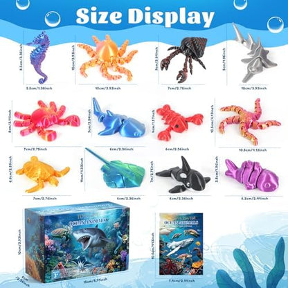 Toycost 12 pack 3D printed animal fidget toys close up