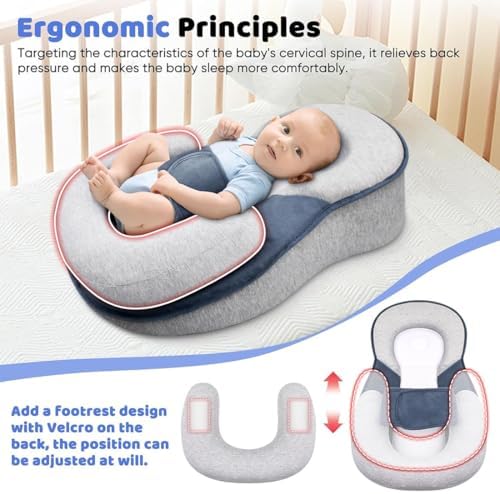 Tibue baby wedge pillow portable design for nursery use