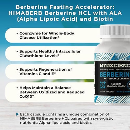 Side view of MYOXCIENCE 90 vegetarian capsules bottle for healthy lifestyle management.