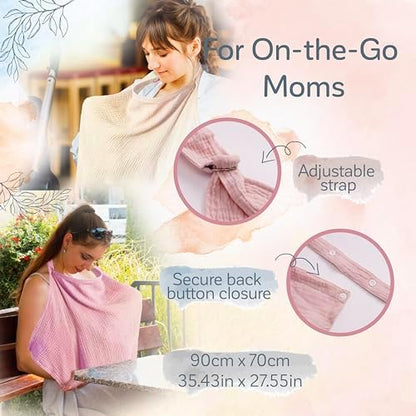 Close up of breathable muslin fabric texture on Kiddycare cover