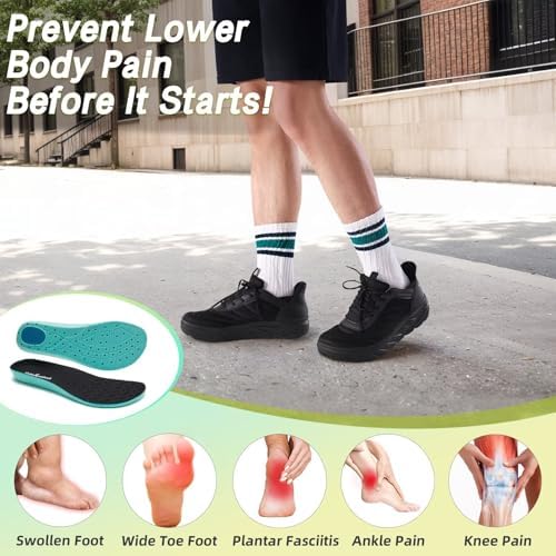 Top down view of OrthoComfoot orthopedic sneakers showing the extra wide toe box design.