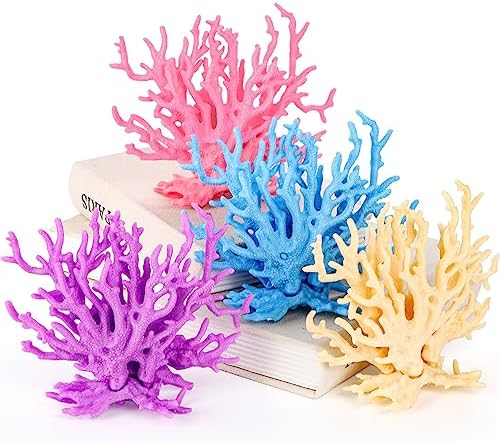 Close up view of the soft safe edges on the TOPZEA multicolored faux coral ornaments