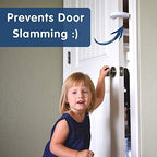Wittle child safety pinch guard hanging on doorknob