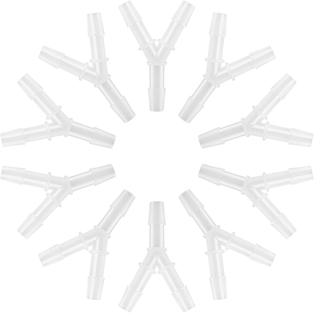 YONCOZY Oxygen Tubing Connectors Y Splitter 10 Pack front view showing Y shape.