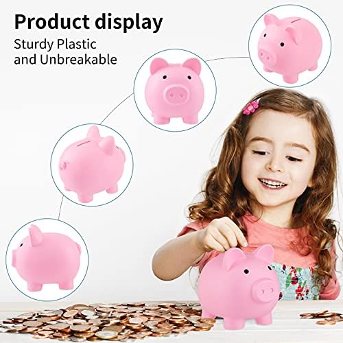 GADIEDIE unbreakable coin bank for kids highlighting the durable shatterproof plastic construction