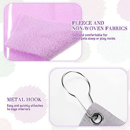 Shappy 2 Pcs Guinea Pig Hideout Hideaway Corner Fleece Toys Cage Accessories Cute Ferret Hammock for Ferrets Chinchillas Hedgehogs Small Pets(Grey with Pink, Grey with Purple, Heart-Shape) - Image 4