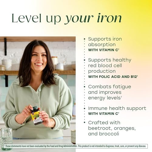 Supplement facts panel of MegaFood Blood Builder showing vitamin B12 folate and fermented iron values