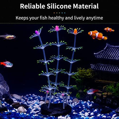 Uniclife artificial aquatic plant with heavy resin base close up