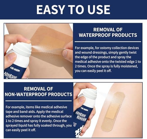 Side view of CSR DREAM medical spray showing instructions for ostomy patients.