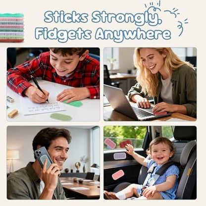 Durable and washable food grade silicone calm strips being wiped clean.
