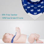 Baby wearing soft cotton bandana teething bib