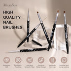 Close up of MelodySusie nail art liner brushes for fine details