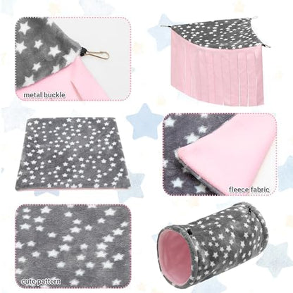 Guinea Pig Hideout, 3 Pack Soft Fleece Small Animal Tunnel Tube & Mat & Corner Hideout Cage Accessories for Guinea Pigs, Rabbit, Ferret, Chinchilla, Hedgehogs - Image 5