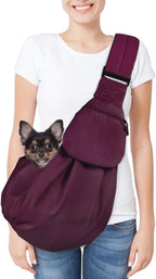 SlowTon Dog Carrier Sling - Thick Padded Shoulder Strap Adjustable Dog Carriers for Small Dogs, Puppy Carrier Purse for Pet Cat with Front Zipper Pocket Safety Belt Machine Washable (Grey L) - Image 11