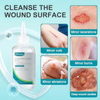 Dimora PHMB antiseptic wound wash packaging details and directions for use.