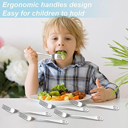 Close up of ergonomic round handle toddler fork by Erinnmy