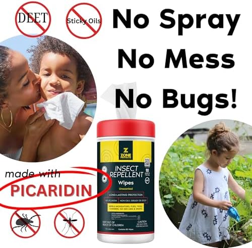 Zone Protects eighty count Picaridin bug repellent wipes for outdoor insect defense
