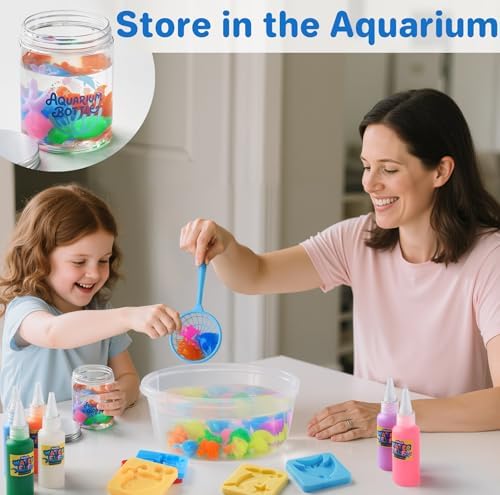 Completed 3D magic gel pets in the display aquarium bottle