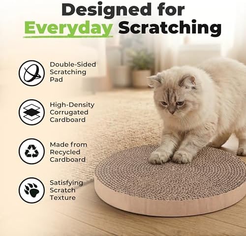 Reversible double-sided cat scratching pad showing dual layers