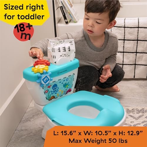 Side view of Baby Einstein 2-in-1 potty and toilet seat